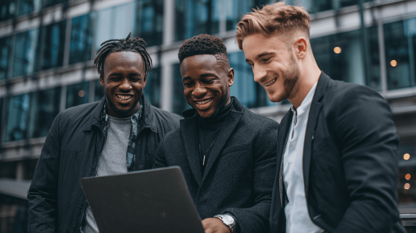 Young entrepreneurs collaborating in modern workspace